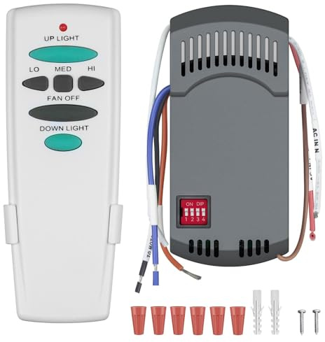 Kit di telecomando universale per ventilatore da soffitto con luce verso il basso, ricambio per Hampton Bay Harbor Breeze Hunter, dimmer a 3 velocità UC7078T, UC7080T, CHQ7078T, L3H2010FANHD, Fan-HD6