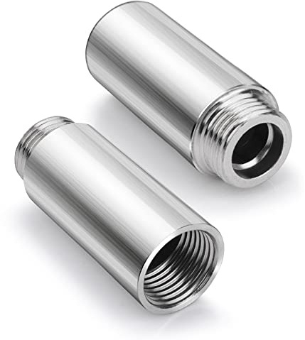 cobee Duschkopf-Verlängerungsrohr, 2 Stück Edelstahl-Badezimmer-Dusch-Verlängerungsarme gerade Duschverlängerungsrohr Handbrause Extrarohr für festen Duschkopf (6 x 2,5 cm)