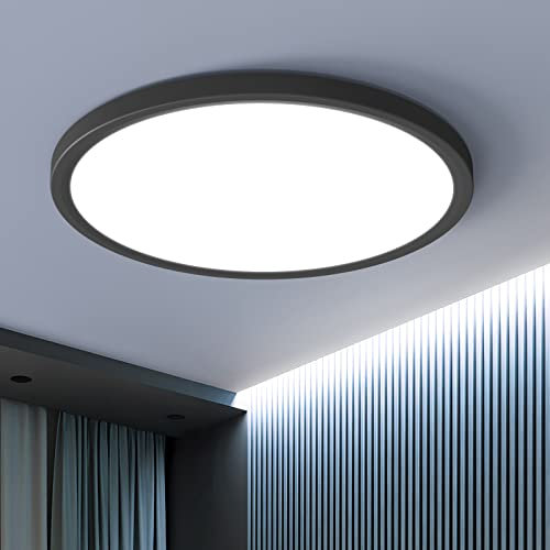 OTREN Plafon LED Techo 48W, 4800LM Moderna Lámpara Redonda Panel Ultra Delgado Blanco Frío 6500K, IP44 Luz Led para Cocina Balcón Dormitorio Comedor Sala de Estar, Ø40CM