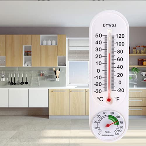 LVYXON Raumthermometer Innen Außen Analog Raumtemperatur Messgerät Gartenthermometer Zimmerthermometer, Weiß