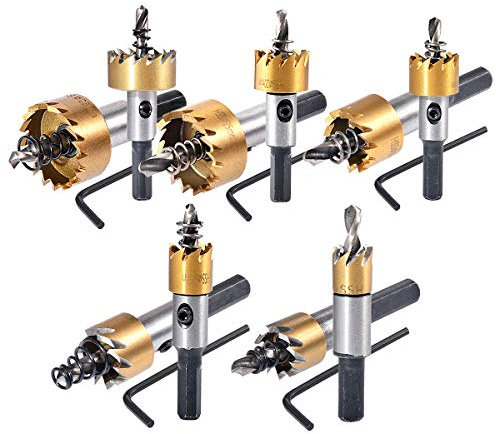 YyDDs 12-28mm HSS Drill Bit Hole Saw Set,Stainless Steel Metal Opener Cutting Drill Bit with L-Wrenche for Wood Alloy