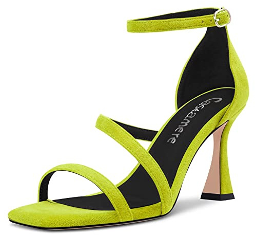 Castamere Mujer Medio Heel Abierta Punta Sandalias Correa Tobillo de Boda Dress 8.5 CM Heels