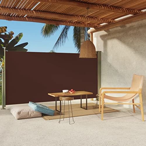 puraday 160x300 cm Seitenmarkise Ausziehbar Braun Terrassen-Sichtschutz Balkon Seitenwand Stilvolle Seitenmarkise Wind- Und Sonnenschutz Sichtschutz Und Einfache Installation