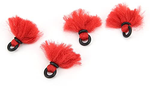 Haofy Strike Indicators Fly Fishing, 4Pcs Fly Fishing Float Yarn Strike Indicators Drift Hook Positioning Floats Bobbers, Yarn Strike Indicator Fly (Rot)