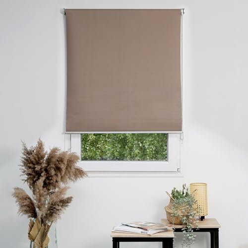 Verdunkelungsrollo, einfarbig, Premiumqualität, 74 x 190 cm, Taupe