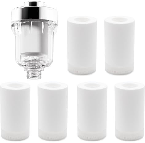 ZITUZY Neuer Duschfilter, Dusche Kalkfilter | 7 Filterpatronen, Shower filter für 1/2 Anschluss, für Wasserhähne oder Dusche
