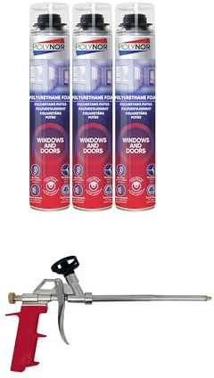 Mousse Expansive Pistolable 750 ml | Pour le Montage, Pour l'Isolation, Pour le Calfeutrage, 3 + 1 pistolet