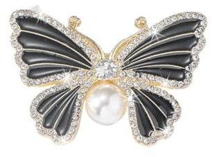 Perle Diamant Schmetterling Brosche, Exquisite romantische Schmetterling Brosche Pin, elegante Kristall Insekt Brosche Pin für Frauen, perfekt für Korsagen, Schals, Schals, Kleidung Zubehör für Hochze