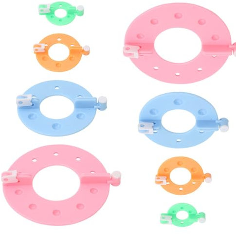 Zeayebsr 4 Größen Pompom Maker(8 Pcs),bommel Maker, Kunststoff Pompom Maker Set, Bommelschablone Fluff Kugel, Pompom,Pompon Maker,Fluff Kugel DIY Nadel Handwerk Toolkit