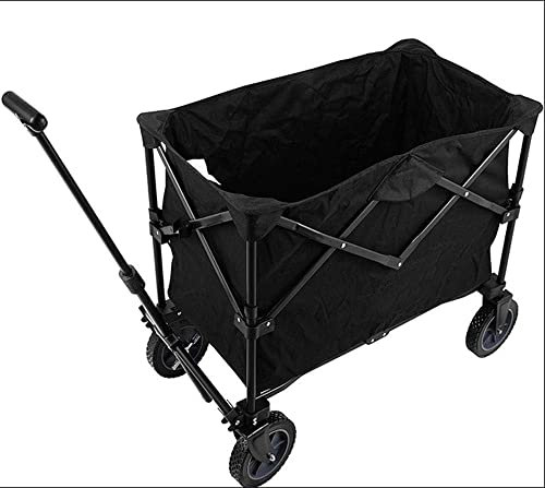 Trolley Wäschewagen Handwagen, zusammenklappbarer Campingwagen, Gartenwagen mit 4 Rädern, Festival-Wagen, tragbarer Gartenwagen – maximale Belastung 80 kg, für Reisen, Camping, Picknick, Angeln, Eink