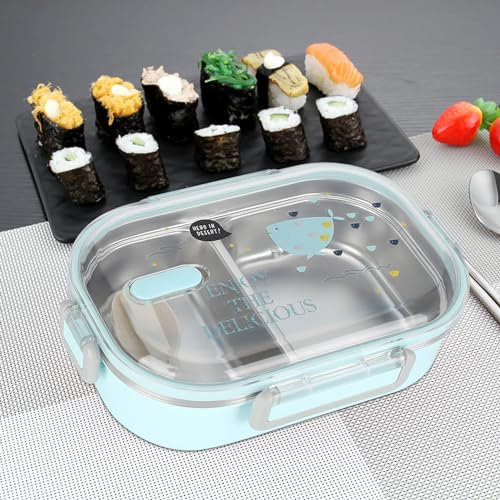 aqxreight Contenitore per Alimenti Portatile Box a Tenuta Stagna in Acciaio Inossidabile per Studenti, Bambini, Impiegati, Pranzo Al Sacco (-3113190015112)
