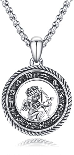 PARYFO Sternzeichen Schütze Halskette 925 Sterling Silber Schütze Anhänger Sagittarius Halskette Astrologie Horoskop Anhänger Schmuck Geschenke für Männer Frauen Unisex