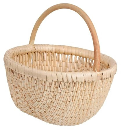 Canasta De Huevos Cesta De Huevos De Gallina, Cesta De Frutas, Tejido De Ratán Con Asa, Cesta De Recolección Vintage Primitiva Hueveras Huevera