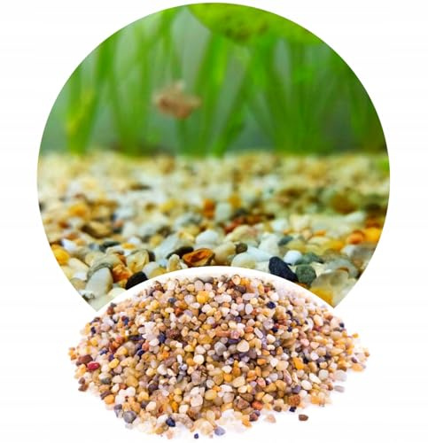 TD STONES Aquarium Kies Bernstein Gelb 3-5mm (24kg) - Quarzkies Naturstein Bodengrund für Fische & Garnelen - Dekorativer Aquariumboden für Wasserpflanzen