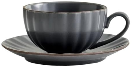 Taza de café y platillo de cerámica simple taza de café con leche de alto valor hogar creativo inglés por la tarde taza de té juego de tazas de café (azul)