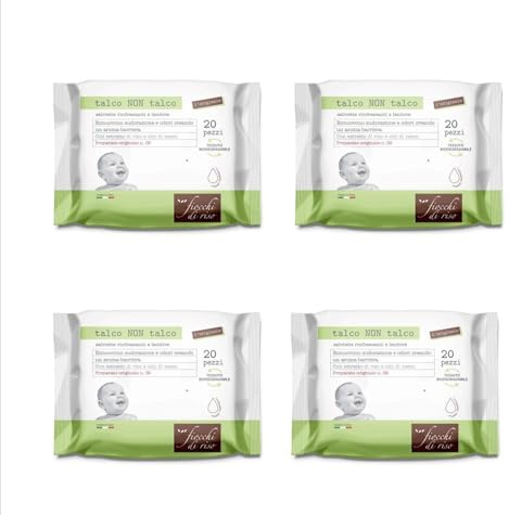 OFFERTA MULTIPACCO Fiocchi di Riso - SALVIETTINE Talco NON Talco SUDORAZIONE E ZANZARE Pacchetti da 20 pezzi cadauno