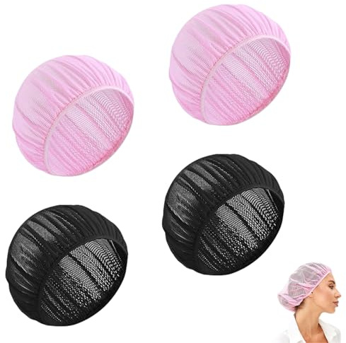 4 Stück Haarnetz zum Schlafen,Schlafhaube Haare Schützen,Haarschutz für Die Nacht,Haarnetze Mütze Mesh Schlafhauben,Bonnet Sleep Cap,Haar Haube zum Schlafen,Nachtschlafhaube Weiche für Damen Herren