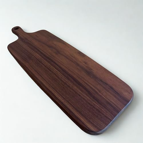 TB® The Walnut Line | Schwarze Walnuss Schneidebrett Servierbrett | Handgemacht | Hackbrett Arbeitsbrett Massiv Design Robust Nachhaltig