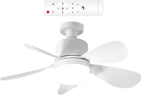Ventilador de Techo con Control Remoto - Ventilador Silencioso Compacto | Dispositivo de Refrigeración Desmontable Iluminación Inteligente para Garaje Cocina Pasillo Sala Dormitorio Casa