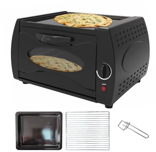 Four Tandoor Mini Pizza, Four Tandoor de Comptoir 2100 W avec Plaque de Cuisson/Grille de Cuisson/poignée de Plaque, Contrôle de Température 50-400 °C, pour Chapati, Lahmacun, Manakish Et Pain Naan