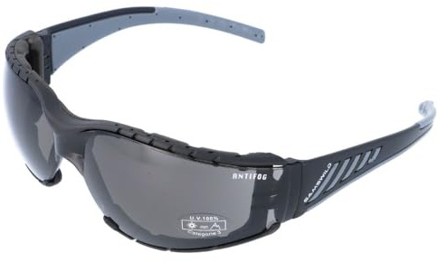 Gamswild WS7122 Sonnenbrille Sportbrille + extra Windschutzclip ANTIFOG Skibrille Fahrradbrille Unisex | braun | orange | gelb | grau | transparent, Farbe: Grau