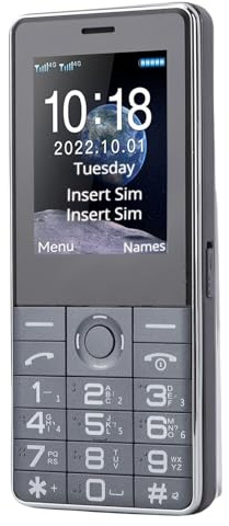 VBESTLIFE Entsperrtes Senioren-Handy, Große Tasten, 2,4-Zoll-Bildschirm, Dual-SIM, 2G GSM, SOS-Notruf mit Lautsprecher und Taschenlampe für ältere Menschen (Schwarzgrau)