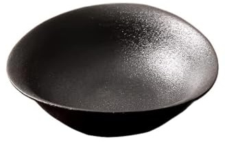 Cuenco For Cereales, Ensaladera Grande Con Acabado Mate De Cerámica De 500 Ml, Cuenco De Desayuno Irregular Blanco For Ensaladas, Avena, Postres, Aperitivos(Black)
