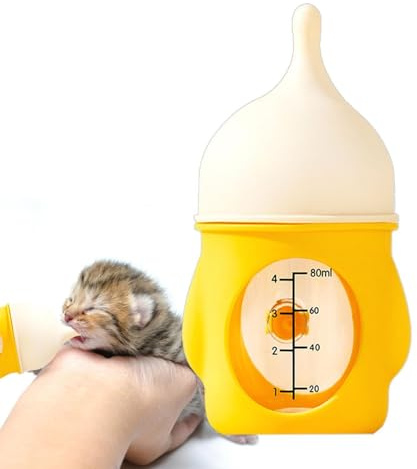 Babyflasche für Kätzchen, Babyflasche für Welpen, stillende Kätzchen | Futterflasche für Haustiere mit Silikon-Sauger mit visueller Skala, Futterspender für Kleintiere für Kaninchen