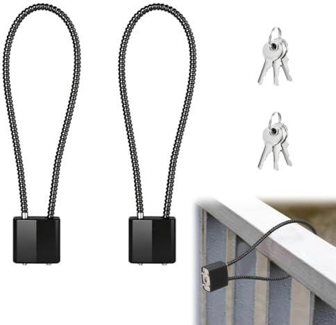 Lucchetto di Sicurezza per Armi con Chiave, Set da 2 Lucchetti in Acciaio con Cavo Flessibile, 3 Chiavi per Lucchetto, Padlock Antifurto per Valigie, Armadietti, Cancelli, Biciclette e Casse