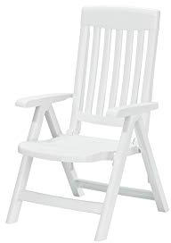 Sieger Palma - Sillón plegable de plástico, color blanco