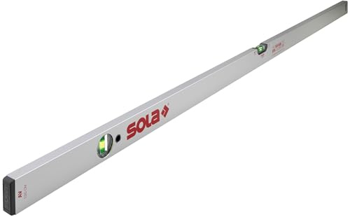 SOLA AV Wasserwaage 120cm - Präzise Wasserwaage für Profis, Patentierte SOLA-FOCUS Libellen, Bessere Ablesbarkeit bei Dämmerlicht, Robustes Aluminiumprofil, 30 Jahre Dichtheitsgarantie