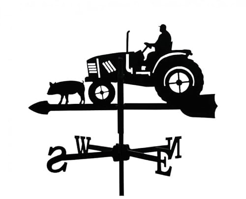 Girouette Fermier sur son Tracteur en fer forgé