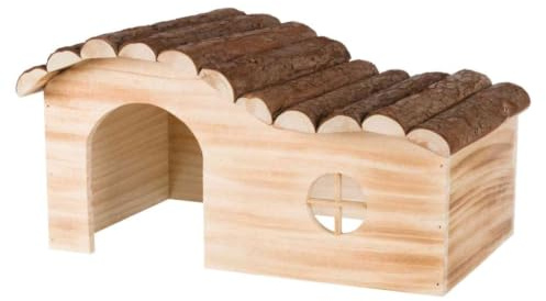 Haus Hanne, Zwergkaninchen, Rindenholz/geflammt, 41 × 21 × 23 cm