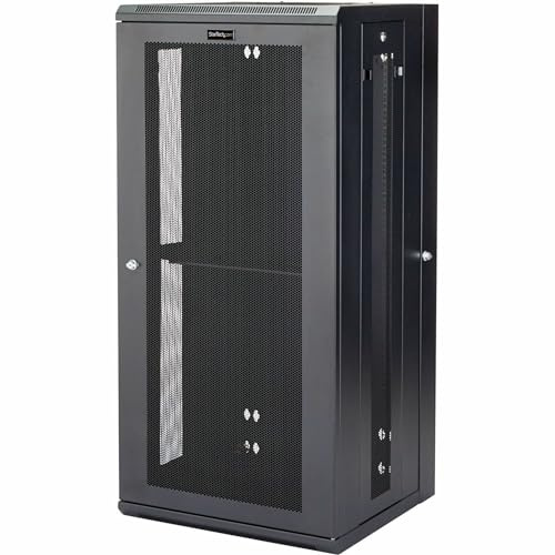 StarTech.com 4-Post 26U Wall Mount Network Cabinet w/ 1U Shelf, 19 Wall-Mounted Server Rack Kit for IT / Data Computer Equipment, Ships Fully Assembled