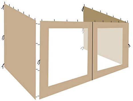 QUICK STAR 3 Seitenteile für Anbaupavillons 3x4m Sand Beige