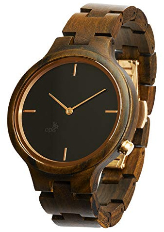 Opis UR-F1 (Sándalo Negro) Reloj de Madera para Mujer/Reloj de Pulsera de Madera/Reloj Pulsera Vintage para Mujer