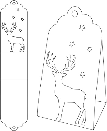 Vaessen Creative Handwerk Geschenkbox Stanzschablone, Böxli mit Hirsch, Eigene Box, Schmuckbox, Adventskalender, Platzhalter oder andere Bastelprojekte herstellen 4 x 20 cm