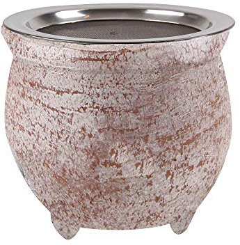 Bitto Weihrauchbrenner Jambi aus Terracotta inkl. Edelstahlsieb Whitewash Höhe 9 cm, Ø 10,5 cm Deko Duft