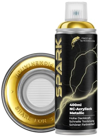 SPARK Goldspray 400ml Gold glänzend – Effektfarbe Sprühlack für Metall, Holz & Kunststoff – Hohe Deckkraft, schnelltrocknend