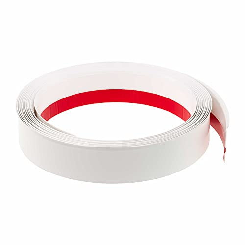 Fensterleiste Flachprofil PVC mit Lippe selbstklebend Abdeckleiste (50mm breit, 50m lang)