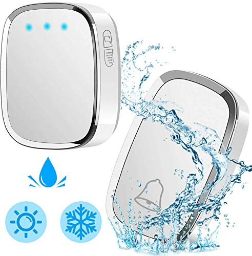 Door Bell Loud Wireless Doorbell with 4 Level Volume, 300M Range, 36 Chimes Ringstones IP44 Waterproof Wall Plug-in Cordless Door Chime Kit, 1000ft Long Range Door Ring Chime Kit Adjustable Volume