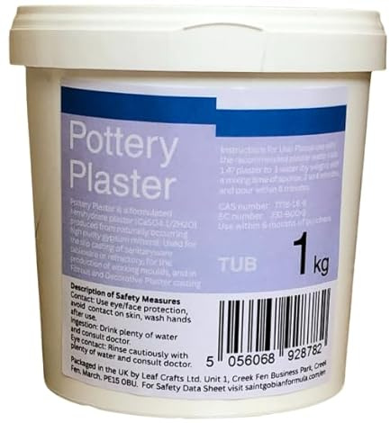 Pottery Plaster - 1kg Tub - Ceramics, Slip Casting, Pottery Moulds