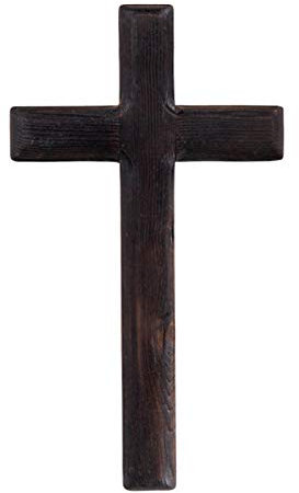 Anwangda Holzkreuz, An der Wand montiert Wandkreuz aus Eiche massiv, Aufhängen Wandkreuz Deko Geschenk zur Firmung Geburt Kommunion Taufe Bemalen, Dekorieren (Schwarz)