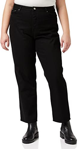 NA-KD Mezclilla de Pierna Recta Jeans, Washed Negro, 42 para Mujer