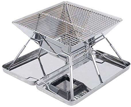 Siqi zusammenklappbarer Lagerfeuergrill Camping Feuerstelle Grill Tragbare Feuerstelle im Freien Leichter tragbarer Campinggrill mit Tragetasche Feuerstab