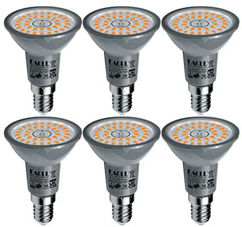 EACLL E14 LED Warmweiss 6W Ersetzt 90W Halogen R50 Glühlampe, 6er-Pack. 705 Lumen 2700K Leuchtmittel, AC 230V Flimmerfrei Energiesparlampe, Abstrahlwinkel 120° Strahler, Nicht Dimmbar Reflektorlampe