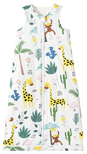 Chilsuessy - Gigoteuse bébé avec pieds - 2.5 tog - Sac de couchage toute saison - Sans manches - Avec jambes - Pour nourrisson - Motif : girafe - 130/taille du bébé 120 à 140 cm