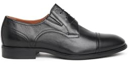 Elegant Derby sko herr svart läder trädgårdar svart - E400131UE 100 - storlek, Svart, 42 EU