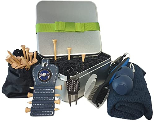 Merry Movers Regalos de golf – Regalos de cumpleaños para hombres que lo tienen todo – Accesorios de golf para hombres – Gadgets para hombre 2023 – Multiherramienta, Divot, cepillo, toalla, camisetas,