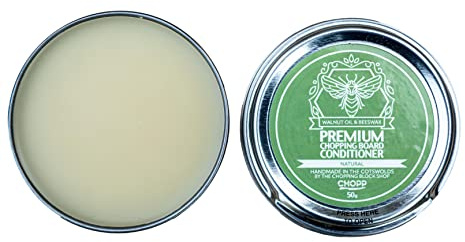 CHOPP® Wood Cutting Board Wax - Food Grade Wood Wax for Cutting Board - Refined Walnut Oil & Natural Beeswax for Cutting Board - 50 Gram Chopping Block Wax Wood Conditioner - Natural Scent